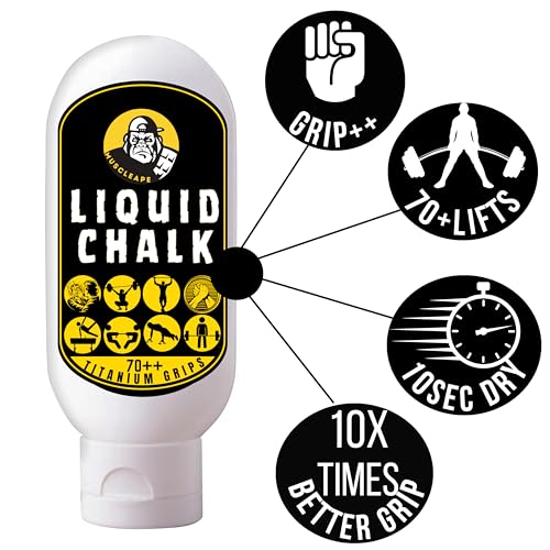 Muscleape Liquid Chalk Thick Cream for Stronger Titanium Strenght Dry Grip. Sweat Free Hands for Weightlifting, Gym, Calisthenics, Gymnastics, Crossfit, Bodybuilding. Grip Hard Lift Heavier. - Image 4