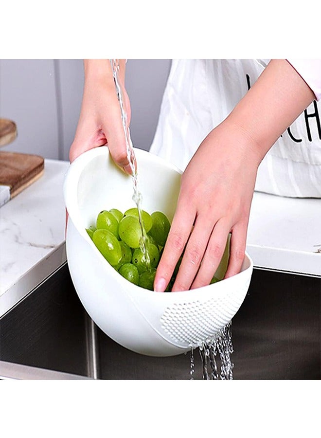 تودي جي هو الأرز غسالة فلتر الشاشة ، مطبخ وعاء الأرز سلة الصرف الصحي ، وعاء الأرز غسل الفواكه والخضروات ملعقة بيضاء - Image 2