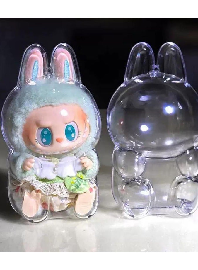 Labubu Case Have a Seat Vinyl Plush Doll, Sturdy LABUBU Protector with White Silicone Tie  - Image 1