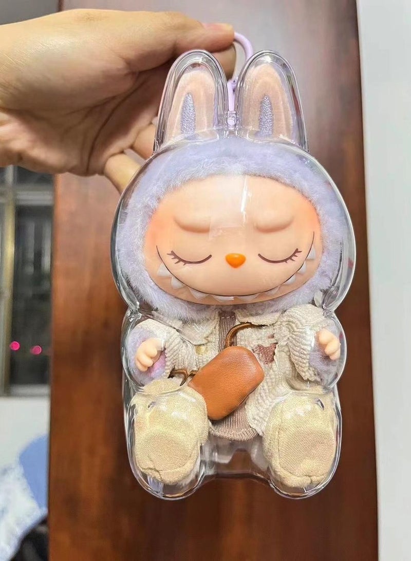 Labubu Case Have a Seat Vinyl Plush Doll, Sturdy LABUBU Protector with White Silicone Tie  - Image 4