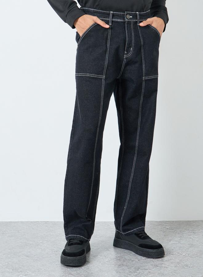 ستايلي بنطال جينز بقصة واسعة - Image 1