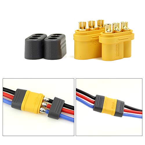 SoloGood 10 Pair Amass MR60 Connector Plug Female Male 3.5 Bullet Connector RC Battery Power Plugs with Sheath for Motor ESC Connection - Image 5