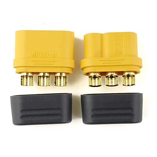 SoloGood 10 Pair Amass MR60 Connector Plug Female Male 3.5 Bullet Connector RC Battery Power Plugs with Sheath for Motor ESC Connection - Image 1