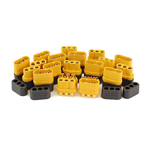 SoloGood 10 Pair Amass MR60 Connector Plug Female Male 3.5 Bullet Connector RC Battery Power Plugs with Sheath for Motor ESC Connection - Image 4
