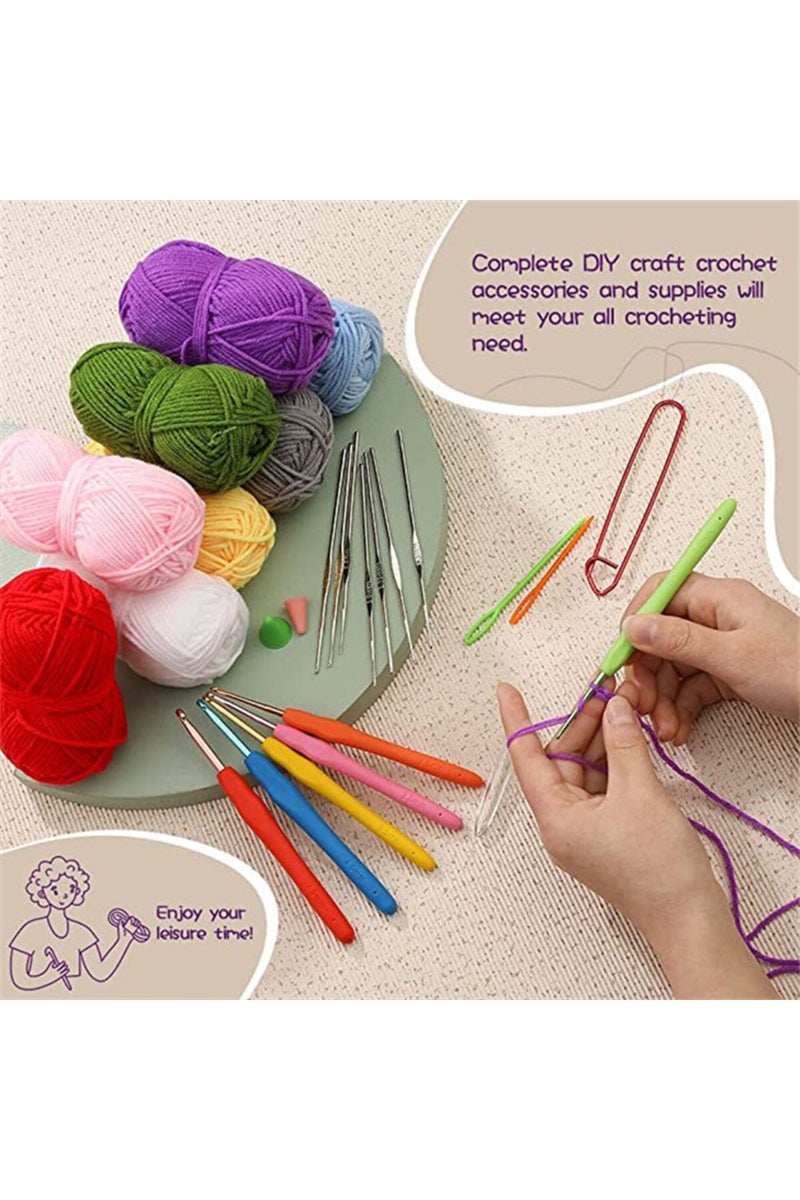 erorex 103pcs 103Pcs Crochet Hooks Kit Soft Grip Crochet Needles Set Multi-Color Sweater Knitting Tool with - Image 2