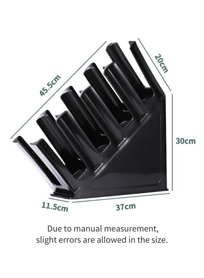Plastic Cup Holder, Coffee Milk Tea Cup Dispenser, One Piece Cup Dispenser for Coffee Cups and Disposable Cup, Applies to Countertop Org Coffee Bar, Beverage Cup, Kitchen, Breakroom, 37 x 11.5 x 45cm, 4 Compartment, Black Acrylic - Image 2