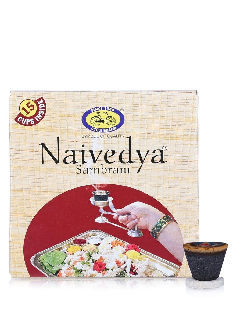 Cycle Pure Naivedya Sambrani Dhoop Cups for Pooja (45 pcs) | Havan Cups for Pooja, Home & Festivals | Natural Guggal Dhoop Original | Dhoop Cones | Pack of 3 (15 Cups/Pack + 1 Burner Plate/Pack) - Image 2