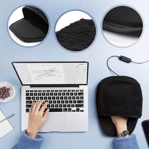 Holiberty USB Heated Mouse Pad Hand Warmer Ergonomic Heating Gaming Mouse Pad Mat with Wrist Rest for Office Home Computer Laptop Non-Slip Rubber Small Desk Mousepad Christmas Winter Warm Gift - Image 2