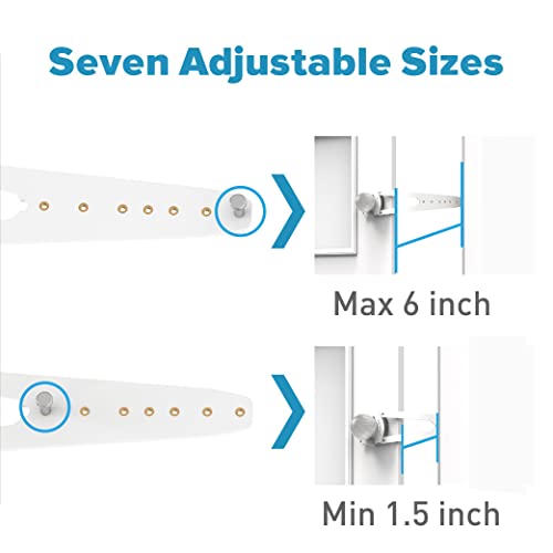 Neobay Cat Door Latch with Stabilizer, 7 Sizes Adjustable Cat Door Holder Latch to Keep Dog Out of Litter Box, No-Drill & Portable for Interior Doors, White, 1 Pack - Image 3