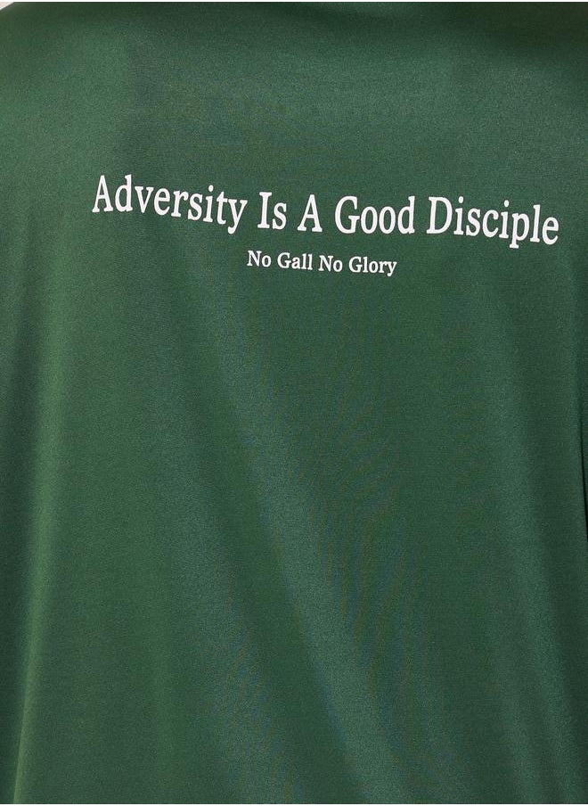 Take Two Women Green Slogan Print Short Sleeve Oversized T-Shirt  - Image 5