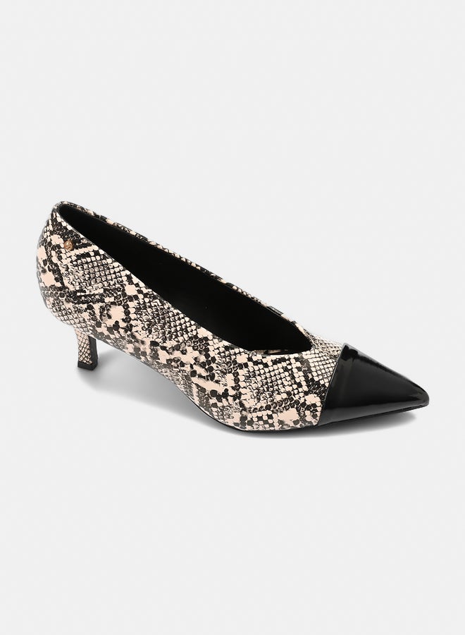 Dejavu Shoes HUA-DVTX-004 Basic Pointed Toecap Skin Texture Leather Heels For Women - Image 2