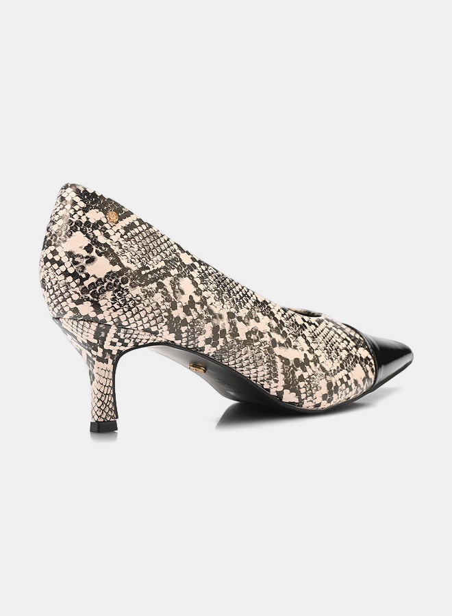 Dejavu Shoes HUA-DVTX-004 Basic Pointed Toecap Skin Texture Leather Heels For Women - Image 3