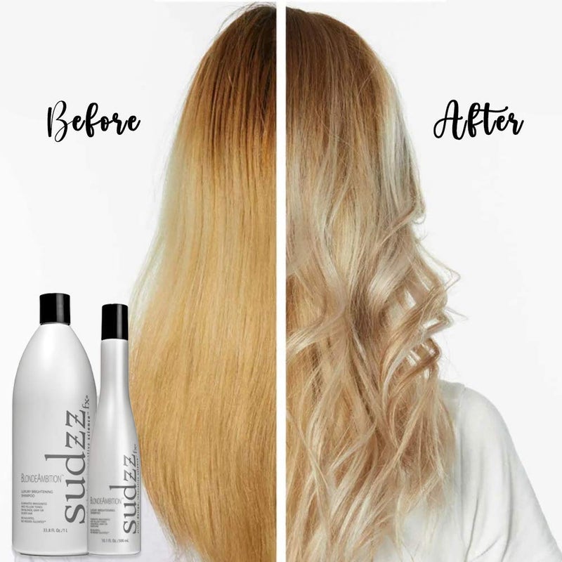 SUDZZFX BlondeAmbition Luxury Brightening â€“ Sulfate Free Formula for Men & Women â€“ Travel Size â€“ Safe for Color Treated & Gray Hair â€“ 10.1 Fl Oz - Image 2