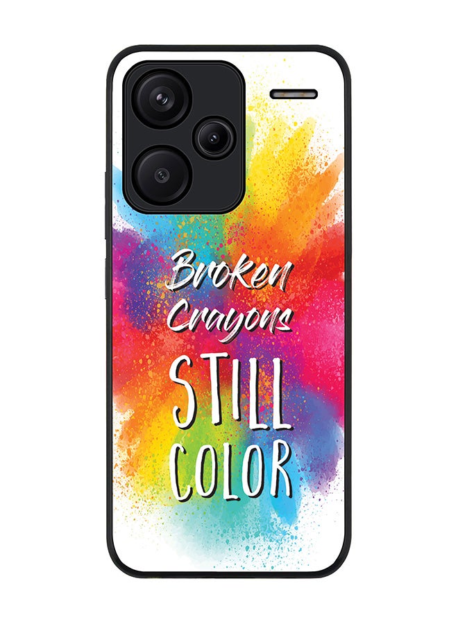 Stylizedd Rugged Black Edge Case for Xiaomi Redmi Note 13 Pro Plus, Slim fit Case Flexible Anti Drop TPU Gel Thin Cover -   Broken Colors - Image 1