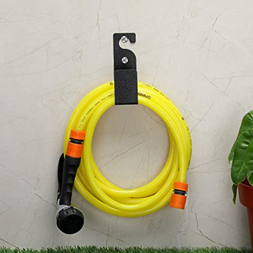 Garbnoire Durable Heavy Duty MS Garden Pipe Stand | Wall Mounted Watering Hose Holder | Portable Irrigation Hose Hanger | Garden Pipe Holder Hook in Black (L Shape Pipe Hanger, Pack of 2) - Image 5