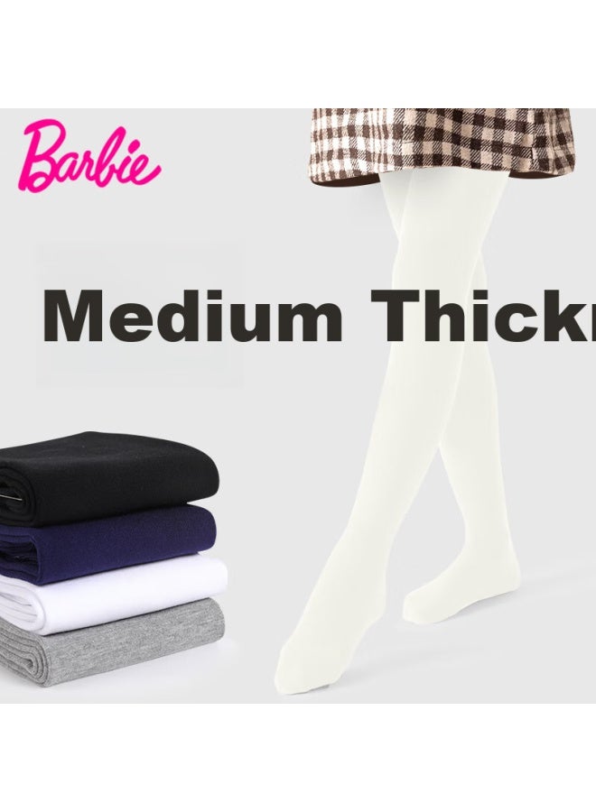 Barbie Children's Tights Spring And Autumn Medium Thick Girls Leggings White Dance Socks Student Long Tube Socks Beige - Image 1