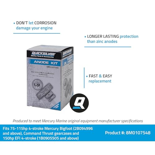 Quicksilver 8M0107548 Aluminum Anode Kit for Select Mercury 75150 Hp Outboards - Image 3
