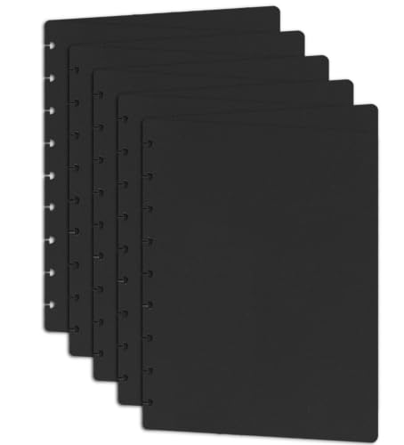Eleven Discs Classic Size Black Discbound Notebook Poly Covers, Compatible with Circa Midway & Classic Happy Planner (Set of 5) - Image 1