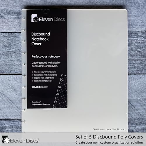 Eleven Discs Classic Size Black Discbound Notebook Poly Covers, Compatible with Circa Midway & Classic Happy Planner (Set of 5) - Image 3