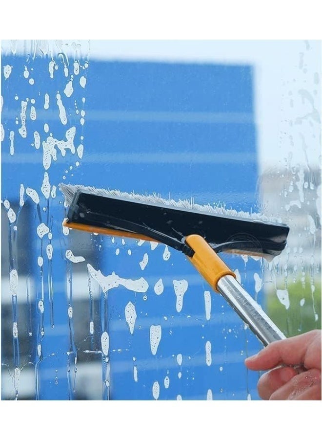 2-in-1 Floor Cleaning Brush with Triangular Design and Mop Pad – Floor Scrubber with Long Stainless Steel Handle – Tile and Bathroom Brush for Reaching Tight Corners - Image 2