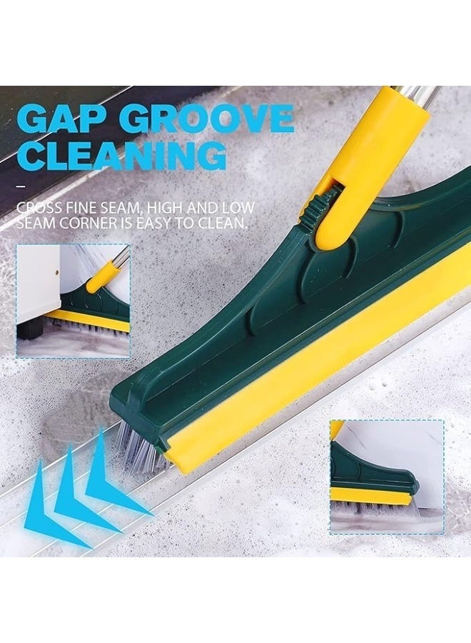 2-in-1 Floor Cleaning Brush with Triangular Design and Mop Pad – Floor Scrubber with Long Stainless Steel Handle – Tile and Bathroom Brush for Reaching Tight Corners - Image 3