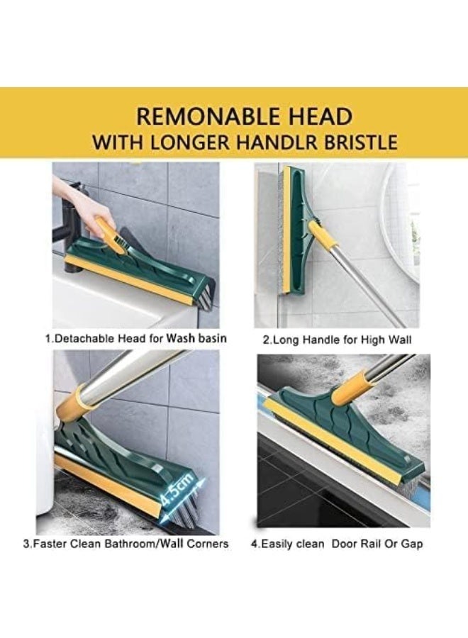 2-in-1 Floor Cleaning Brush with Triangular Design and Mop Pad – Floor Scrubber with Long Stainless Steel Handle – Tile and Bathroom Brush for Reaching Tight Corners - Image 4