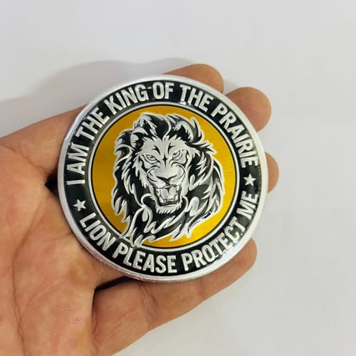 AUTO MT Lion Metal Sticker 7.6cmx7.6cm 3D Aluminum Alloy Car Motorcycle Emblem 3D Logo Emblem 3D Badge Auto Racing Sport Sticker Decal for Cars & Bikes - Image 3
