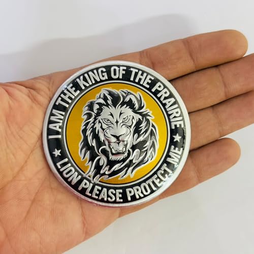 AUTO MT Lion Metal Sticker 7.6cmx7.6cm 3D Aluminum Alloy Car Motorcycle Emblem 3D Logo Emblem 3D Badge Auto Racing Sport Sticker Decal for Cars & Bikes - Image 1