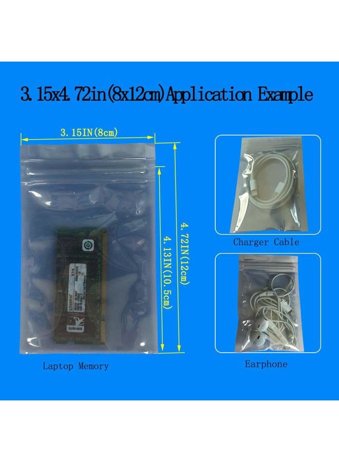 Daarcin 100pcs 3.15X4.72in/8X12cm Anti Static BagsESD Bags Resealable for HDD with 100pcs Labels Antistatic Bags for Hand Drive or Varieties of Electronic Device - Image 2