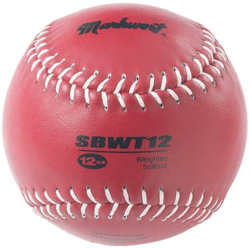 Markwort Weighted 12 Ounce Softball-Leather Cover, Maroon - Image 1