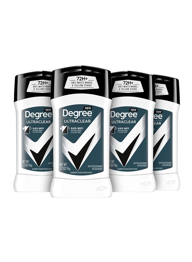 Degree Men UltraClear Antiperspirant Deodorant Black + White 4 count 72-Hour Sweat & Odor Protection Antiperspirant For Men With MotionSense Technology 2.70 Ounce (Pack of 4) - Image 1