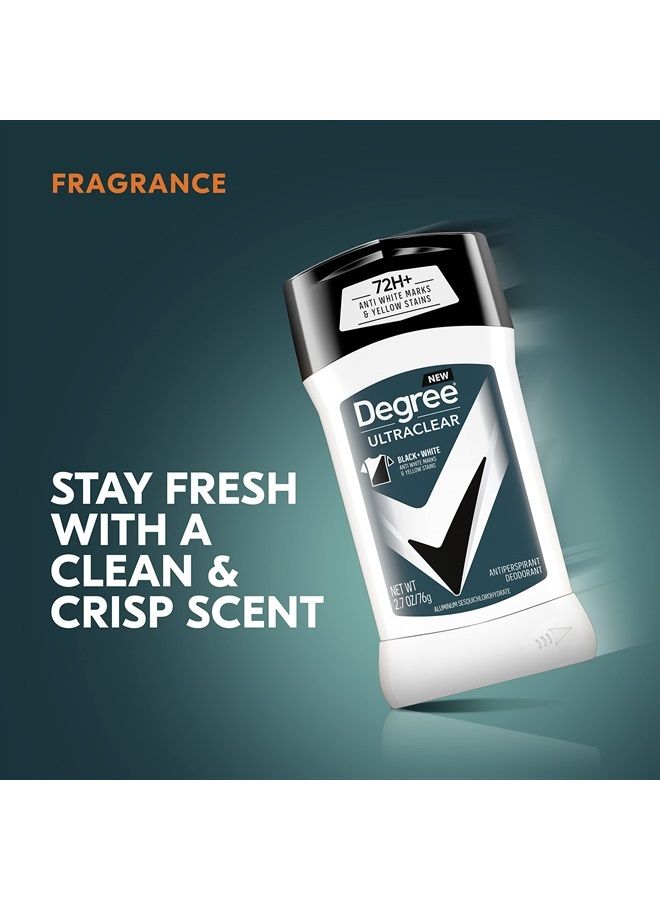 Degree Men UltraClear Antiperspirant Deodorant Black + White 4 count 72-Hour Sweat & Odor Protection Antiperspirant For Men With MotionSense Technology 2.70 Ounce (Pack of 4) - Image 4