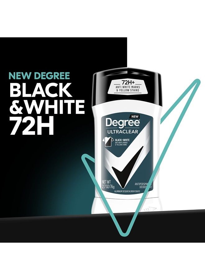 Degree Men UltraClear Antiperspirant Deodorant Black + White 4 count 72-Hour Sweat & Odor Protection Antiperspirant For Men With MotionSense Technology 2.70 Ounce (Pack of 4) - Image 5