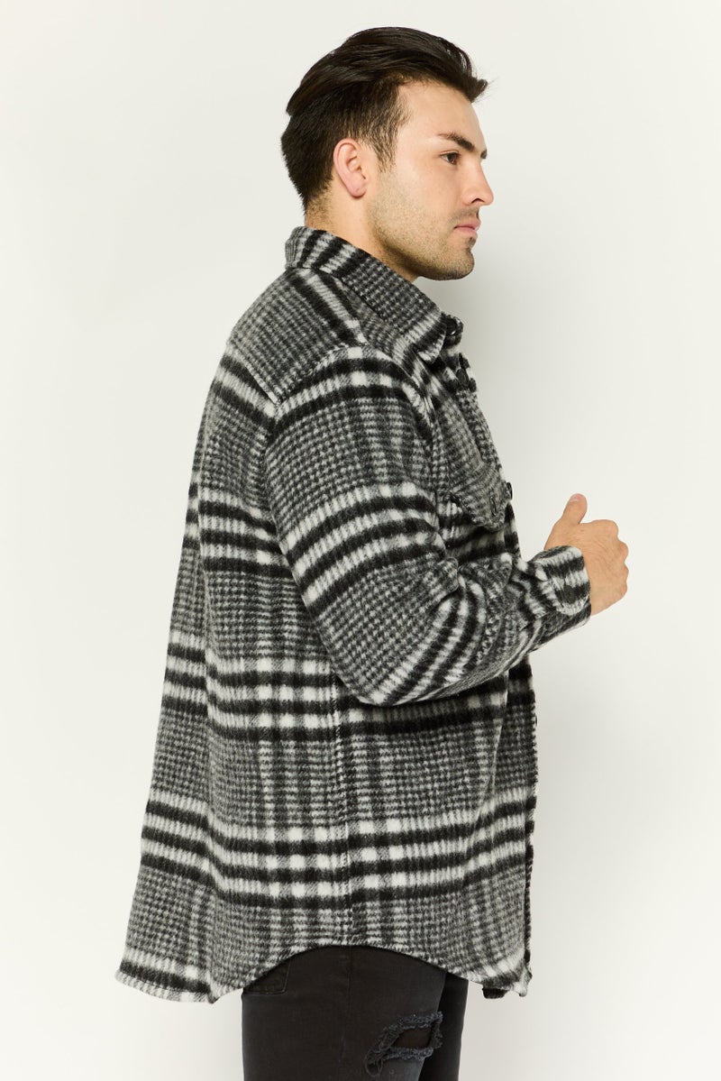 GANT Men Plaid Jacket Shirt, Black - Image 3