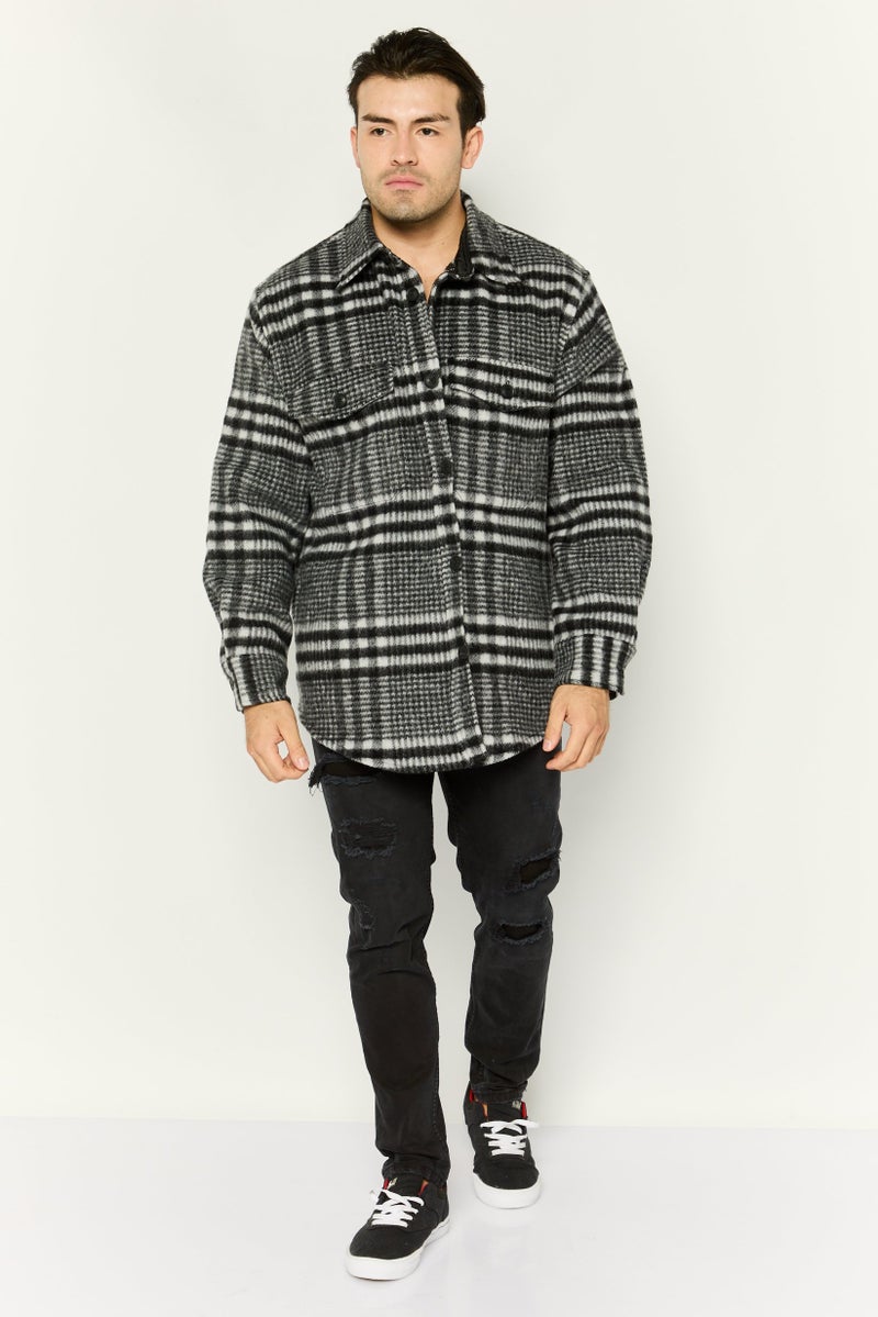GANT Men Plaid Jacket Shirt, Black - Image 2