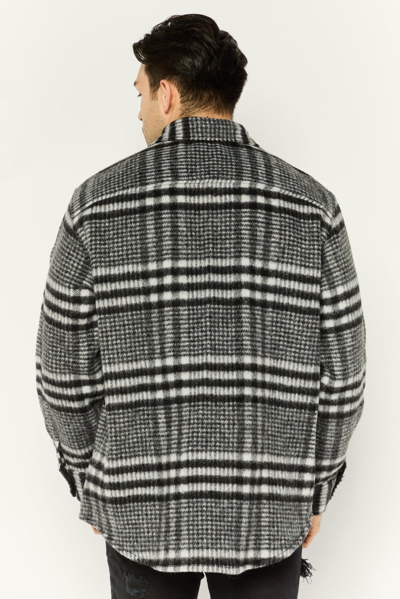 GANT Men Plaid Jacket Shirt, Black - Image 4