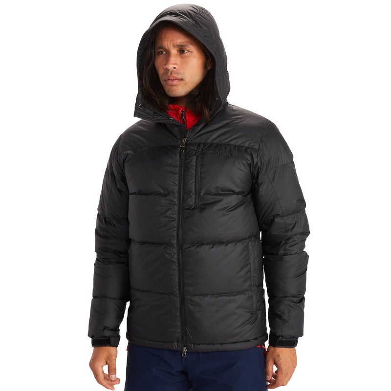 MARMOT Mens Guides Down Hoody Jacket 700 Fill DownInsulated WaterResistant Lightweight Puffer Coat Jet Black XXLarge