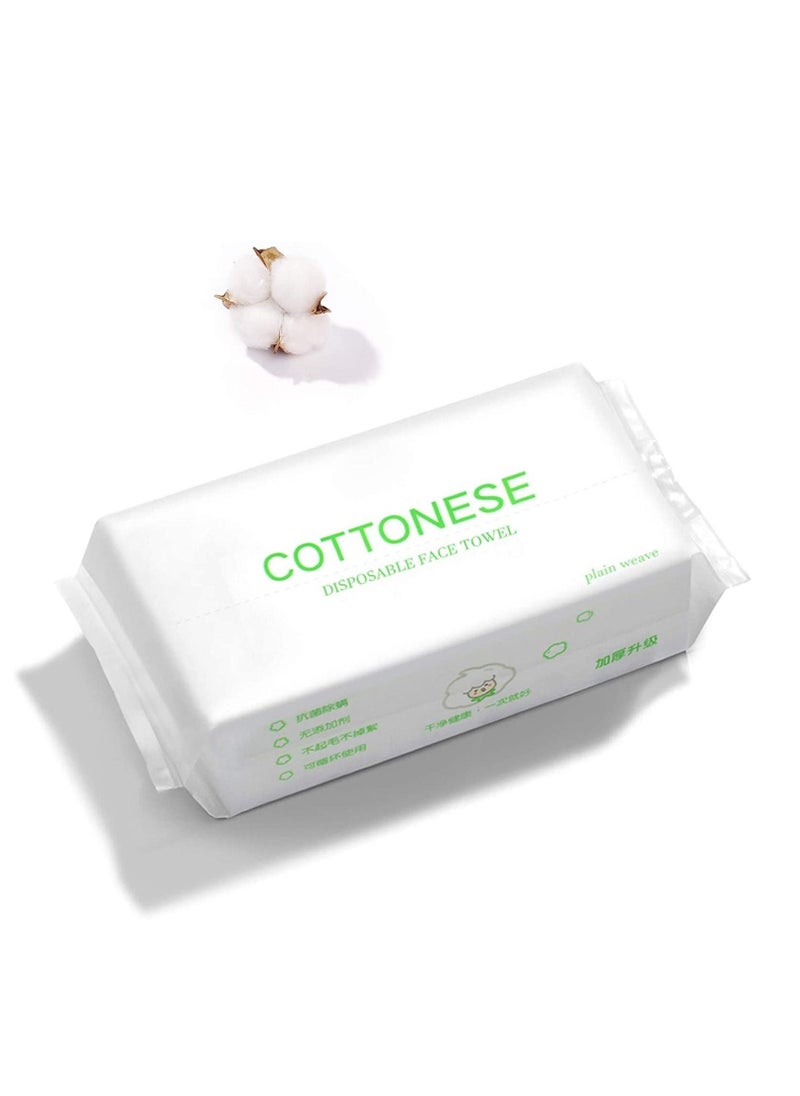 Generic Disposable Face Towel, 100 Counts Facial Cotton Tissue Pure Cotton Dry Wipes Soft Makeup Remover Towel for Sensitive Skin Portable Face Wipesbaby Wipesfacial Wipes Cleansing Wipesremovable  - Image 1
