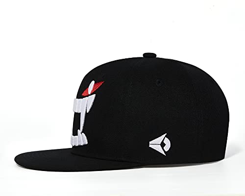 Quanhaigou Men's Black Snapback,Big Teeth Adjustable Baseball Hat 3D Embroidery Cartoon Caps - Image 4