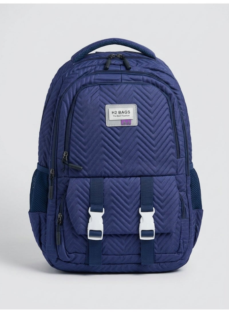 Large trendy school baded multizips bag backpack - Image 1