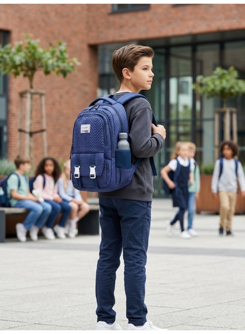 Large trendy school baded multizips bag backpack - Image 4