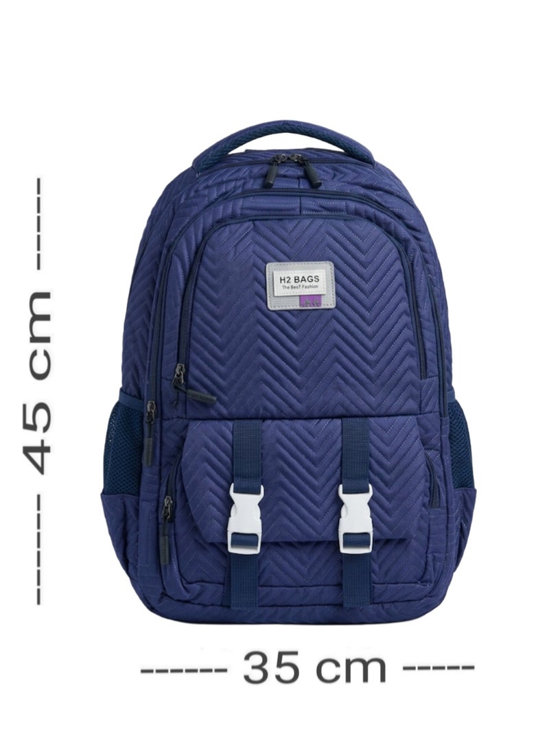 Large trendy school baded multizips bag backpack - Image 2