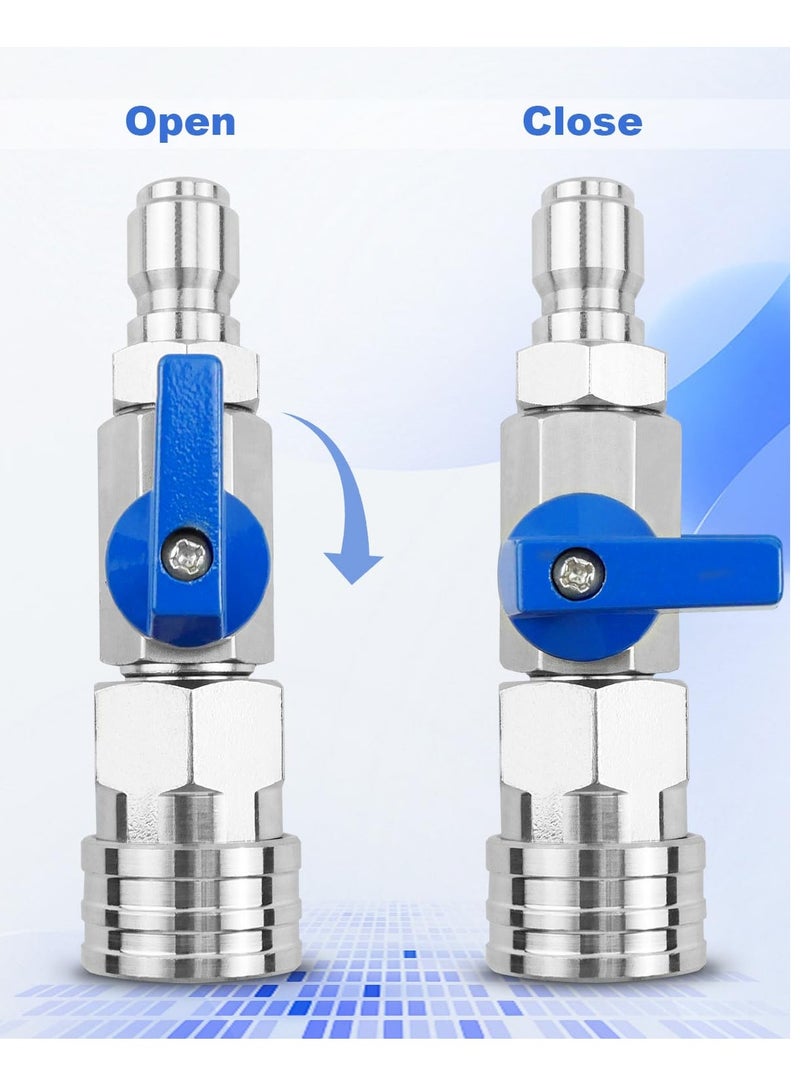 KASTWAVE Heavy Duty High Pressure Washer Ball Valve Kit 3/8 NPT Quick Connector 4500 PSI for Power Washer Hose Control Water Flow Switch with Raw Material Belt - Image 4