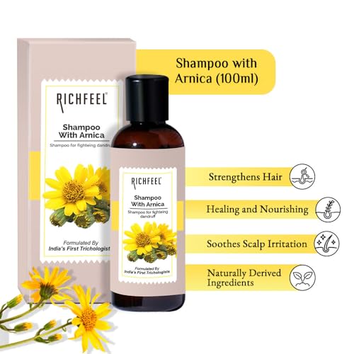 Richfeel Arnica Anti Dandruff Shampoo - Clears Dandruff Flakes, Relieves Excessive Oil, and Soothes Itching | 100 ml - Image 3