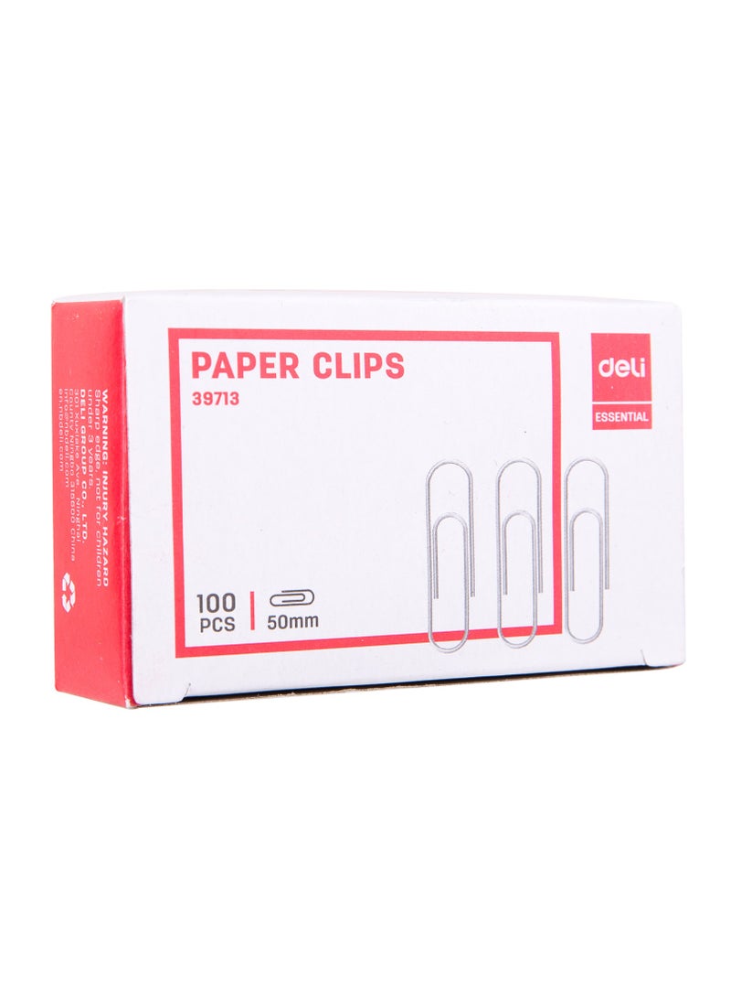 Deli Paper Clips - 50mm, Silver, Nickel Plated, E39713 - Image 3