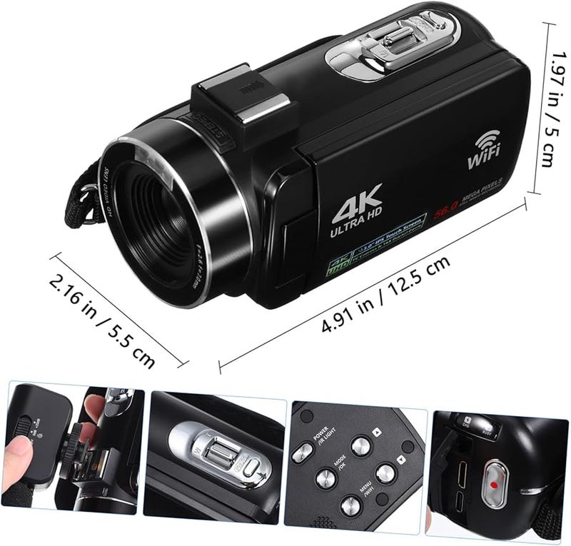 4K Touch Screen Vlogging Camera Portable Digital Camcorder for YouTube Creators - Image 3