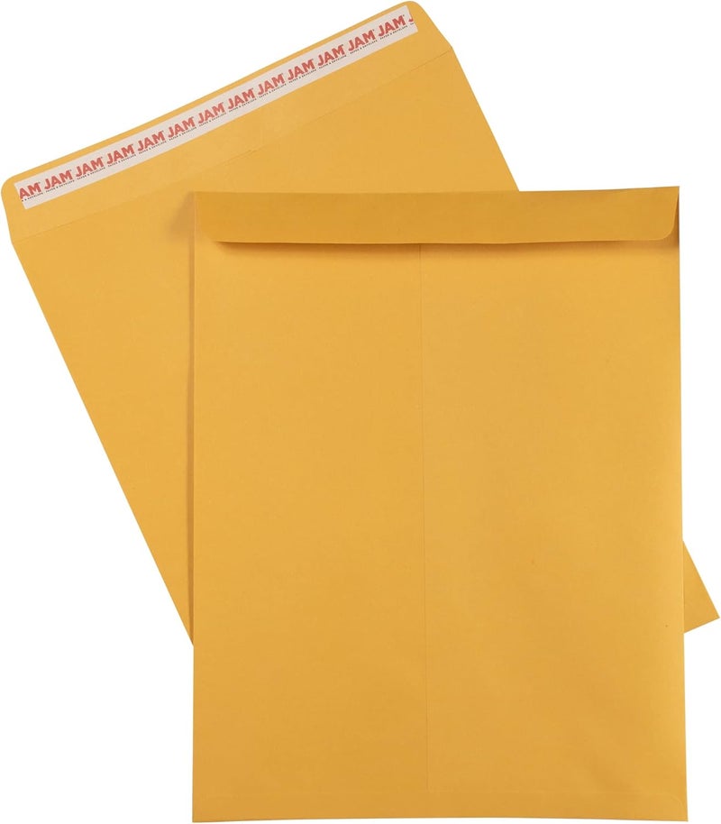 JAM Paper 12 x 15 1/2 Open End Catalog Recycled Envelopes with Peel and Seal Closure - Brown Kraft - 50/Pack - Image 4