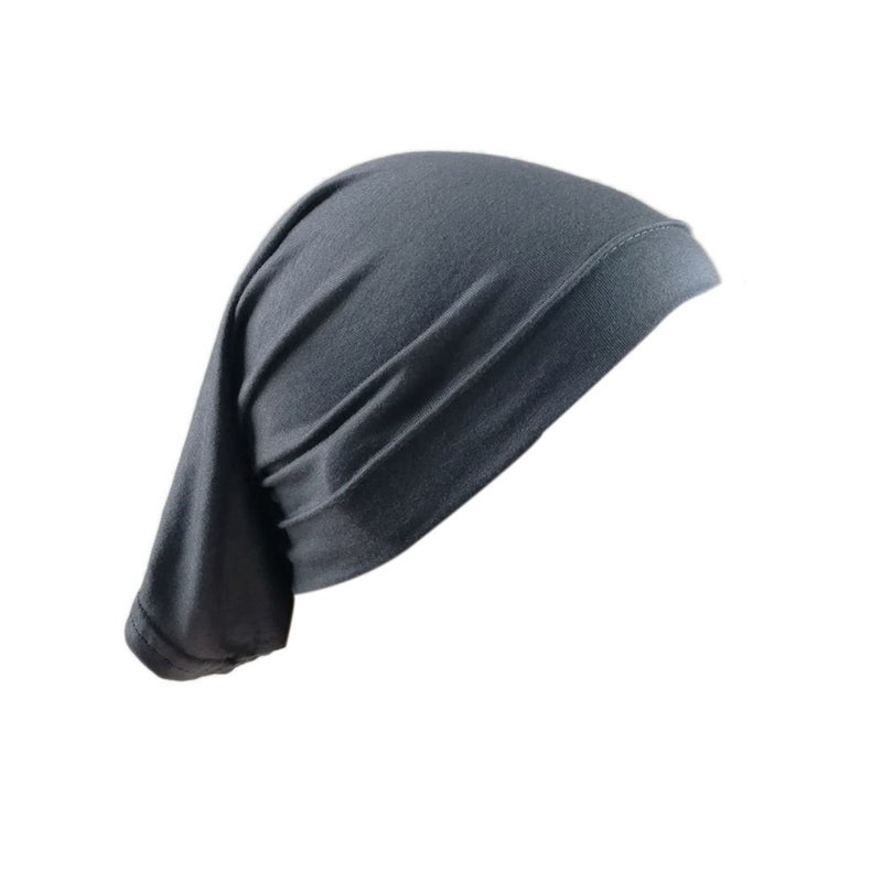 Modal Solid Color Malaysia Beanie Womens Cotton Neck Scarf Cap 11# dark gray 