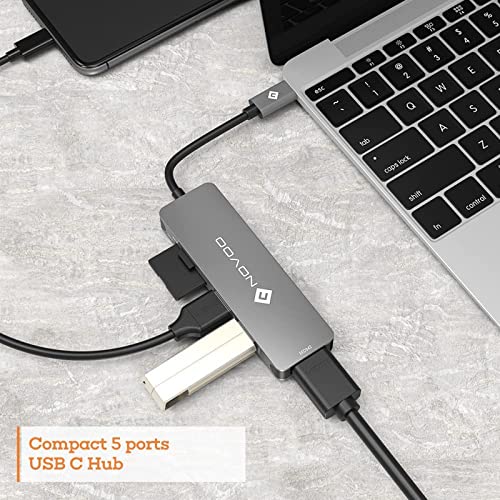 NOVOO 5 in1USB C Hub with HDMI 4K Adapter, 2 USB 3.0 Ports, 1 SD Memory Port, 1 microSD Card Reader for MacBook Pro 2019/2018, iMac 2017, Dark Grey (NVTCHD2USTGY-SJ) - Image 5