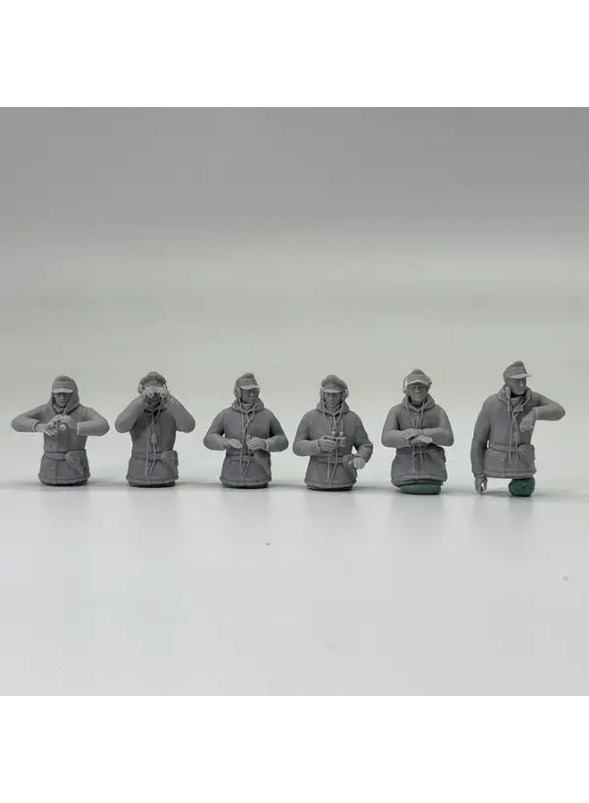 S35DR32B 1 35 Scale German Winter Tank Crew Officer 6 Person Resin Model Kit - Image 1